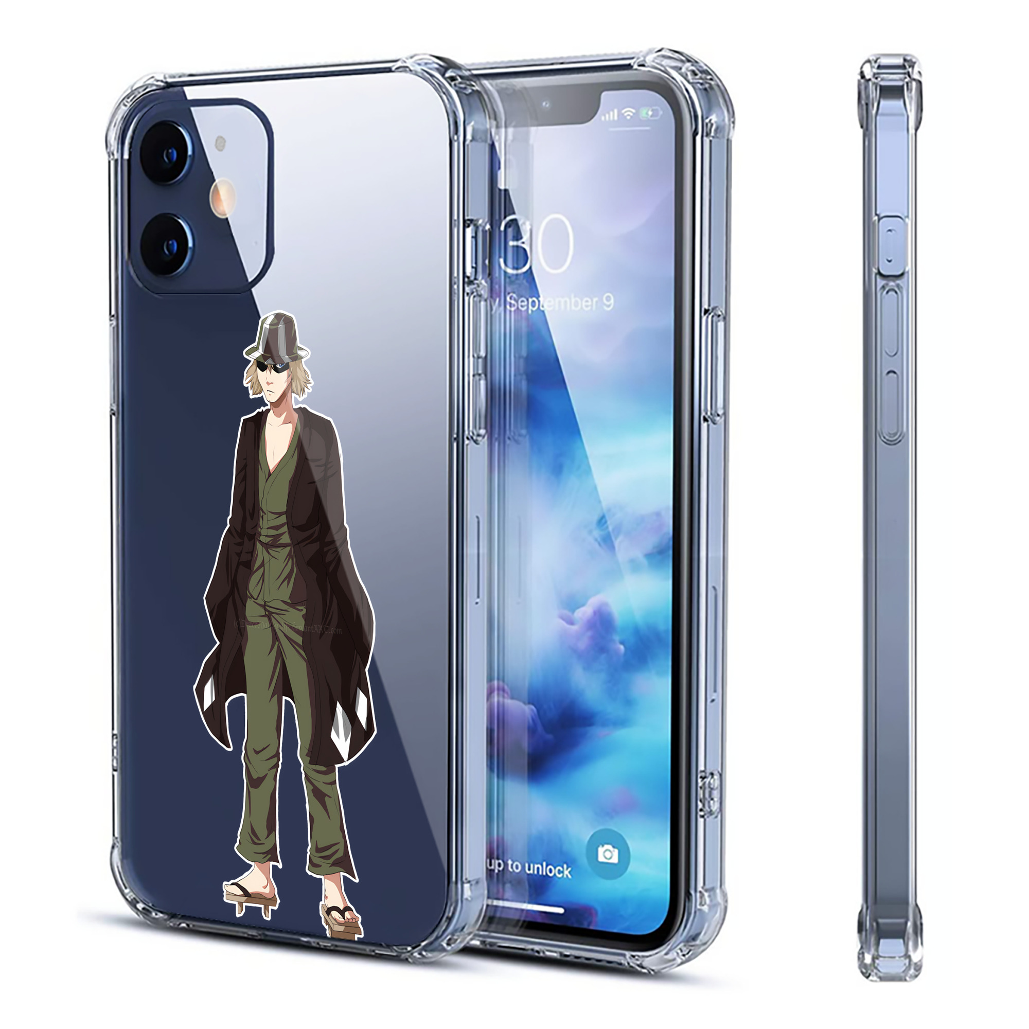 （画像用） "ブリーチ 浦原 喜助（うらはら きすけ） BLEACH Urahara Kisuke " 【iPhone 12シリーズ対応】透明スマホケース（クリアソフトケース）